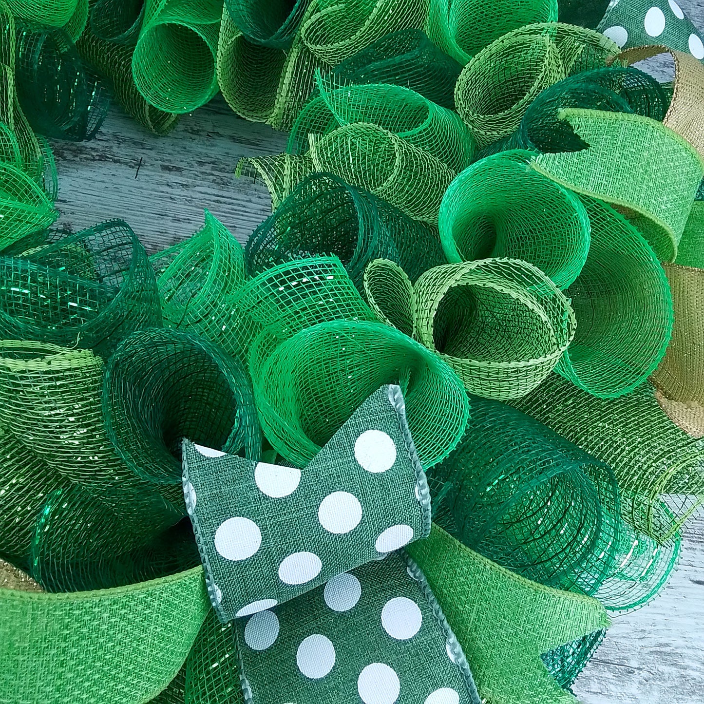 St Patricks Day Wreath, Green Gold