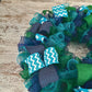 Everyday Monogram Mesh Door Wreath | Navy Blue Emerald Green Turquoise