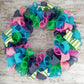 Everyday Door Wreath | Summer Spring Wreath | Outdoor Wreath | Pink Turquoise Navy Blue Green : P5