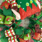 Elf Themed Christmas Wreath, Festive Door Hanger, Holiday Home Decor