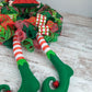 Elf Themed Christmas Wreath, Festive Door Hanger, Holiday Home Decor