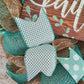 Rustic Door Wreath | Faith Cross Mesh Wreath | Blue Turquoise Burlap