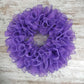 Plain Wreath Base Already Made - Mesh Everyday Wreath to Decorate DIY - Starter Add Bow, Ribbons on Your Own - Premade (Metallic Purple)