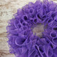 Plain Wreath Base Already Made - Mesh Everyday Wreath to Decorate DIY - Starter Add Bow, Ribbons on Your Own - Premade (Metallic Purple)