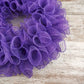 Plain Wreath Base Already Made - Mesh Everyday Wreath to Decorate DIY - Starter Add Bow, Ribbons on Your Own - Premade (Metallic Purple)