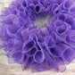 Plain Wreath Base Already Made - Mesh Everyday Wreath to Decorate DIY - Starter Add Bow, Ribbons on Your Own - Premade (Metallic Purple)