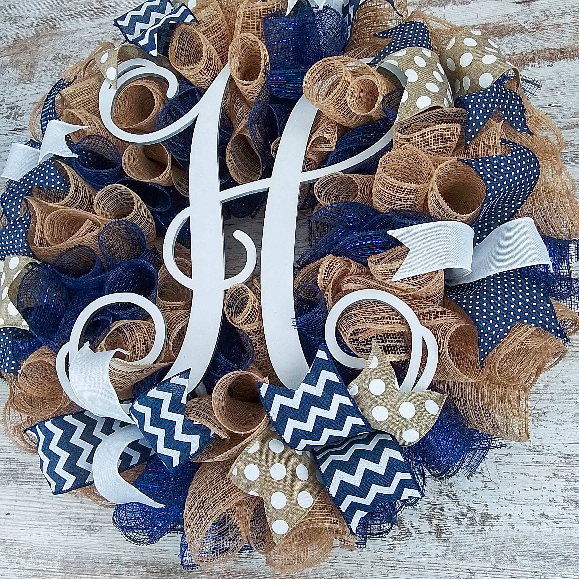 Outlet Burlap Cusotm Initial Wreath