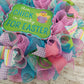 This Chick is Ready for Easter Door Wreath - Easter Door Decor - Blue Pink Purple Green