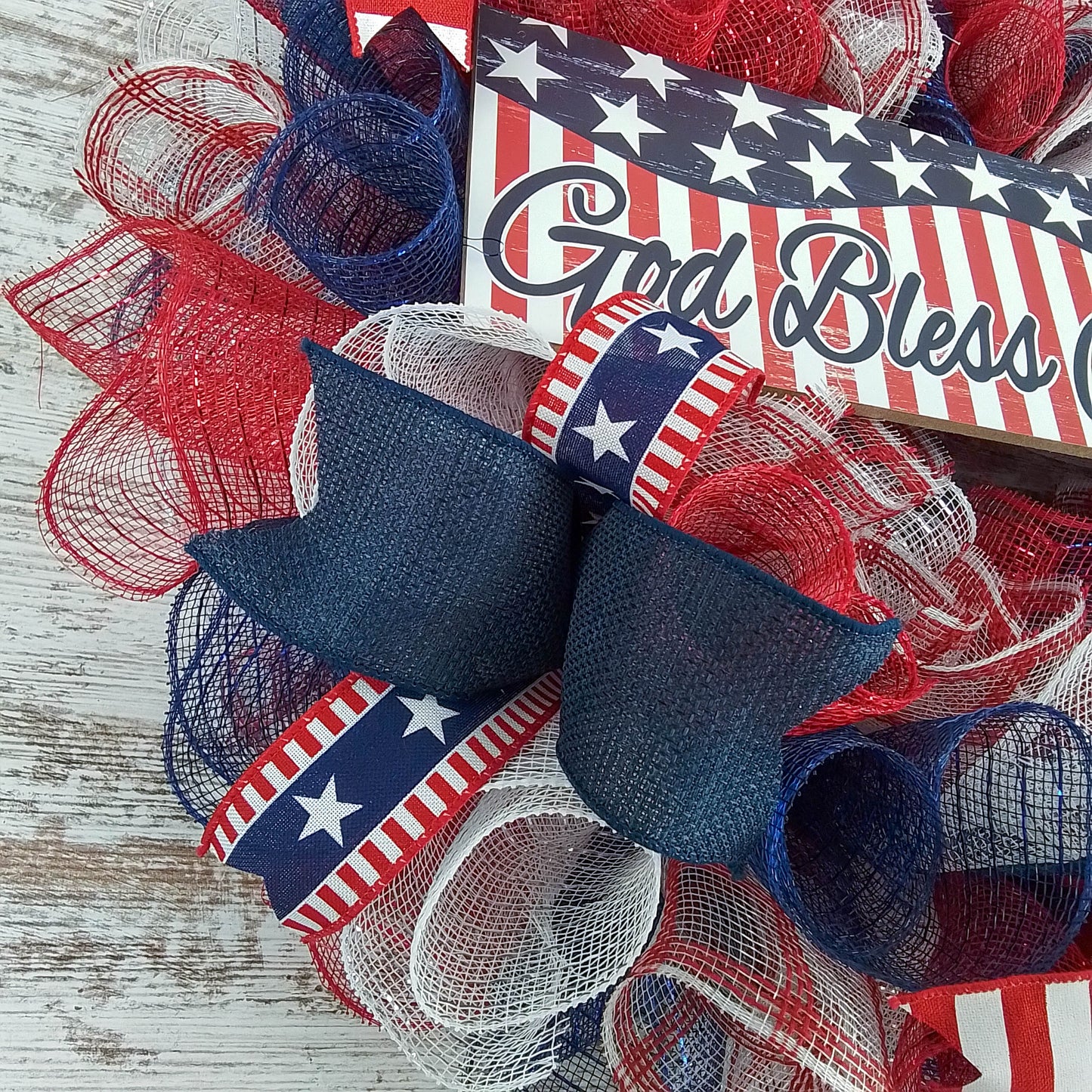 4th of July Door Wreath, God Bless America Wreaths