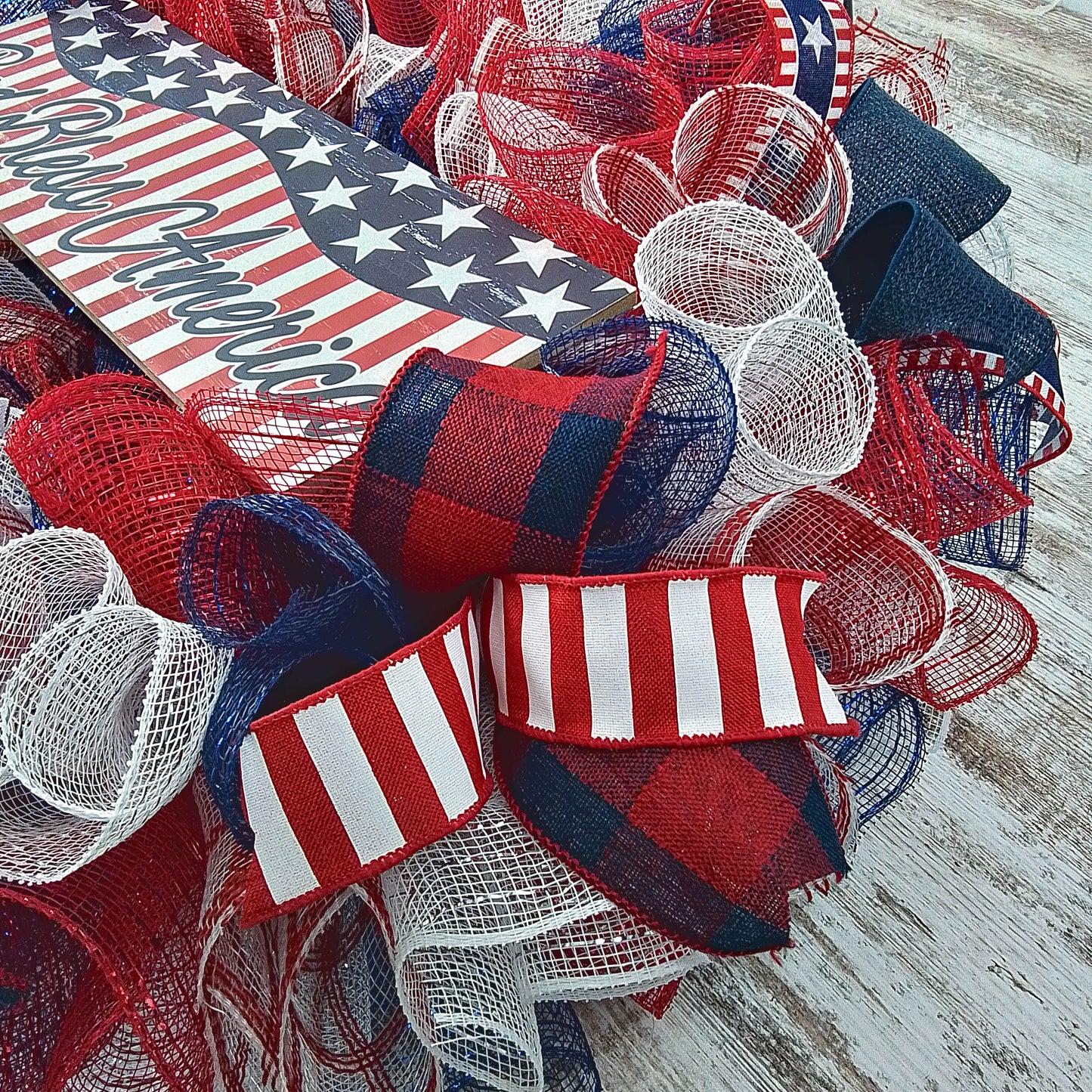 4th of July Door Wreath, God Bless America Wreaths