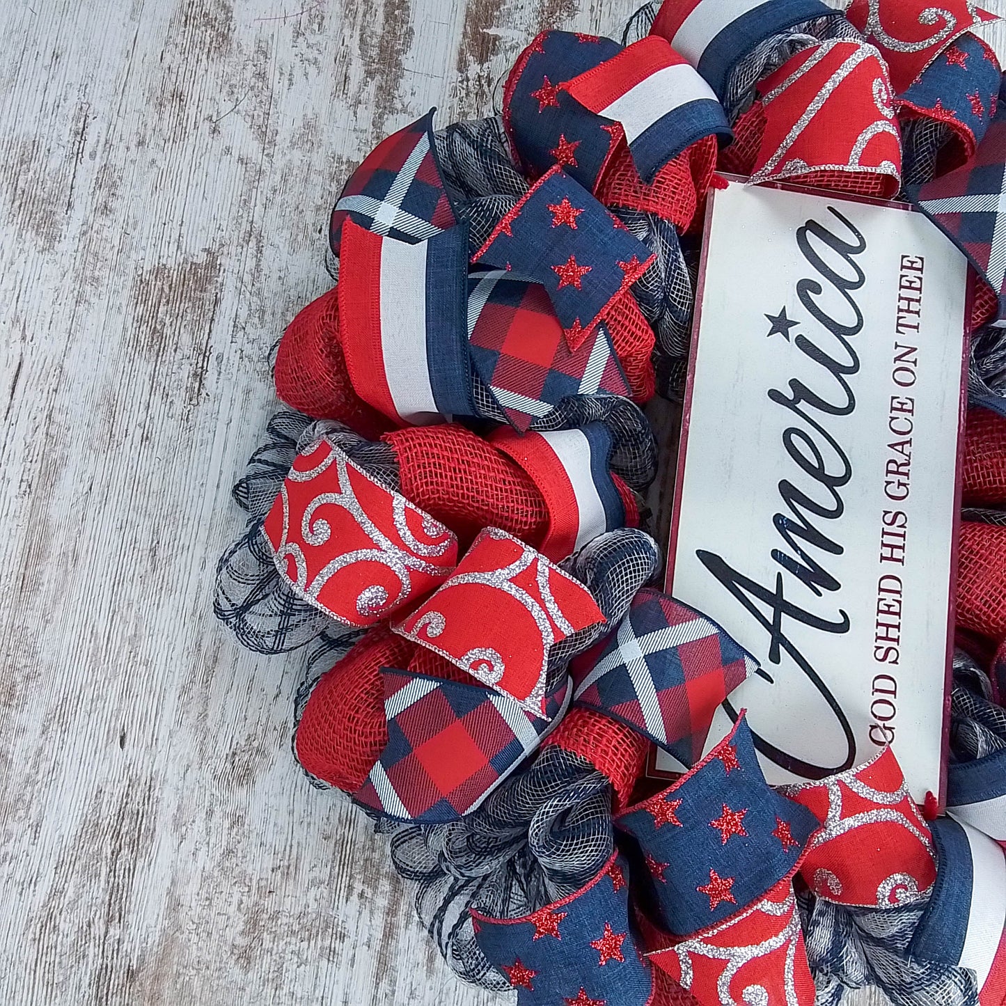God Bless America Fourth of July Door Wreath