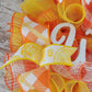 Bright Orange Wreath, Summer Mesh Wreaths, Welcome Yellow Spring Decor