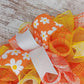 Bright Orange Wreath, Summer Mesh Wreaths, Welcome Yellow Spring Decor