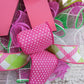 Jockey Silk Kentucky Derby Mesh Wreath; Pink White Green