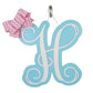 Personalized Door Hanger, Birch Wood Monogram, Custom Letter and Bow Color Decor