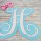 Personalized Door Hanger, Birch Wood Monogram, Custom Letter and Bow Color Decor