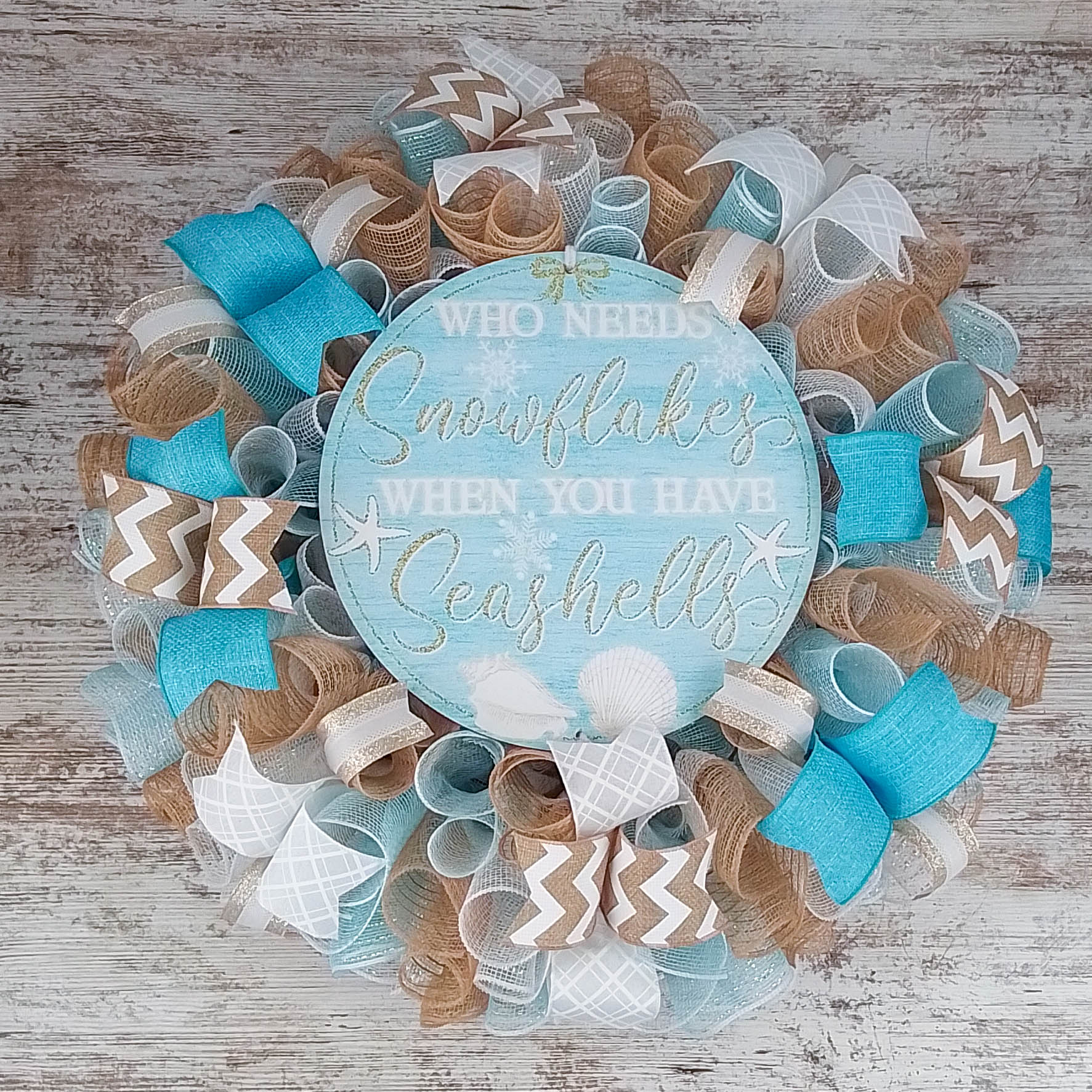 Christmas Door Hanger - Beach Christmas Door Hanger - beach Holiday Door Decor - Christmas Decorations - Holiday buying Decor - Christmas Wreath -