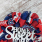 Navy Blue Fourth of July Mesh Door Wreath