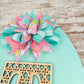 Easter Egg Cane Weave Decor - Wooden Monogram Front Door Hanger - Screen Door Thin with Big Bow