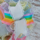 Pastel Rainbow Wreath, Decorative Door Hanger, Cheerful Spring Decoration