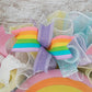 Pastel Rainbow Wreath, Decorative Door Hanger, Cheerful Spring Decoration