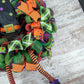 Halloween Witch Wreath | Hat Legs Halloween Front Door Mesh Welcome Wreath; Lime Green Black Orange