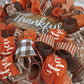 Thankful Buffalo Check Fall Thanksgiving Wreath | Orange White Brown