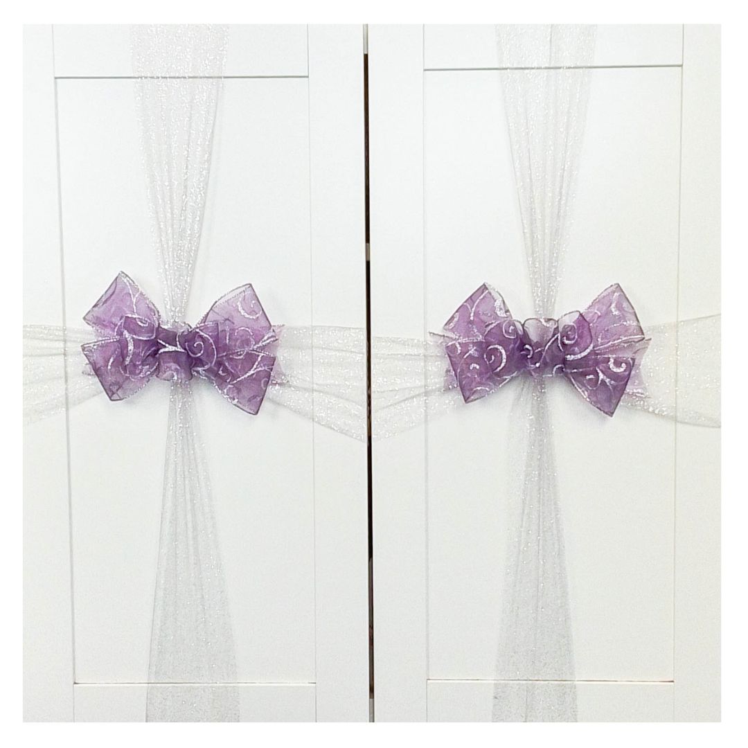 Purple and Silver Christmas Tree Topper Bow