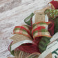 Merry Christmas Wreaths - Mesh Front Door Wreath - Xmas Farm Fresh Trees Rustic Holly Jute Door Decoration - Red Green Burlap Beige Ivory