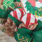 Merry Christmas Wreath - Xmas Holiday Decoration Front Door Wreaths - Jute Emerald Burlap Gold Glitter