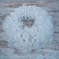 Plain Wreath Base Already Made - Mesh Everyday Wreath to Decorate DIY - Starter Add Bow, Ribbons on Your Own - Premade (Metallic White/Silver)