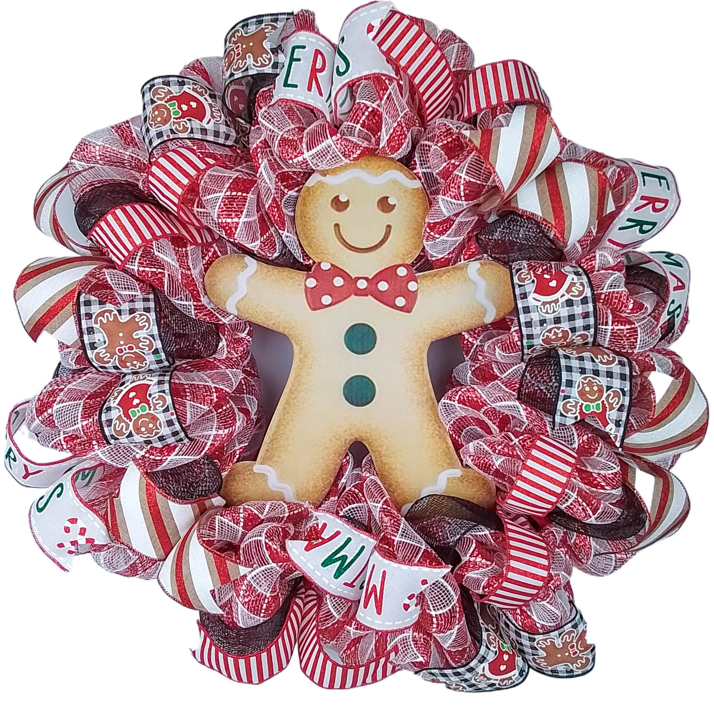 Gingerbread Wreath - Fun Christmas Wreath - Outdoor Front Door Wreath