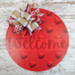 Red Heart Door Hanger, Welcome Sign, Festive Home Decor