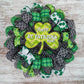 St. Patrick's Day Wreath, Holiday Door Decor, Shamrock Ribbon Wreath