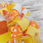 Candy Corn Halloween Door Wreaths - Trick or Treat Orange Mesh Wreath - Pink Door Wreaths