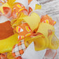 Candy Corn Halloween Door Wreaths - Trick or Treat Orange Mesh Wreath - Pink Door Wreaths