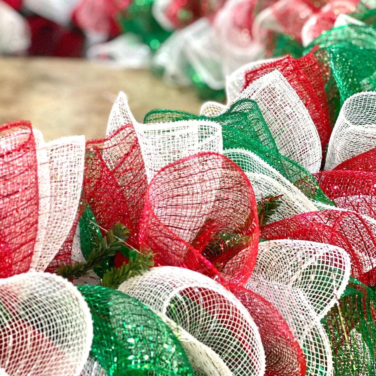 Christmas Garland for Staircase or Mantle - Mantel Decor - Red Emerald White - Pink Door Wreaths