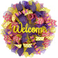 Everyday Front Door Wreaths, Year Round Wreath, Purple Pink Yellow - Pink Door Wreaths