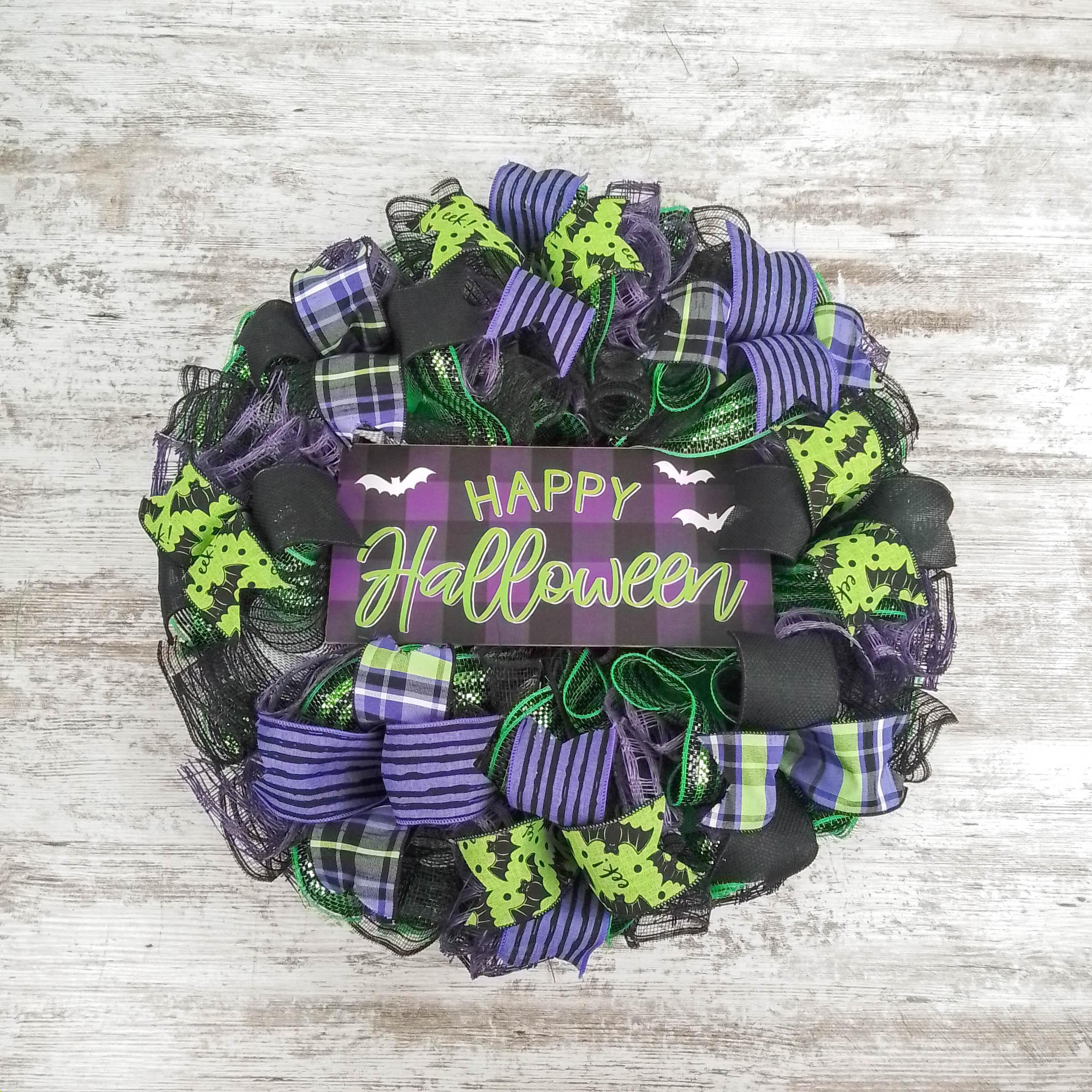 Halloween Cauldron Wreath, Halloween Mesh Wreath, Halloween front door wreath, Mesh wreath, Halloween newest decor, Lime green Halloween, purple