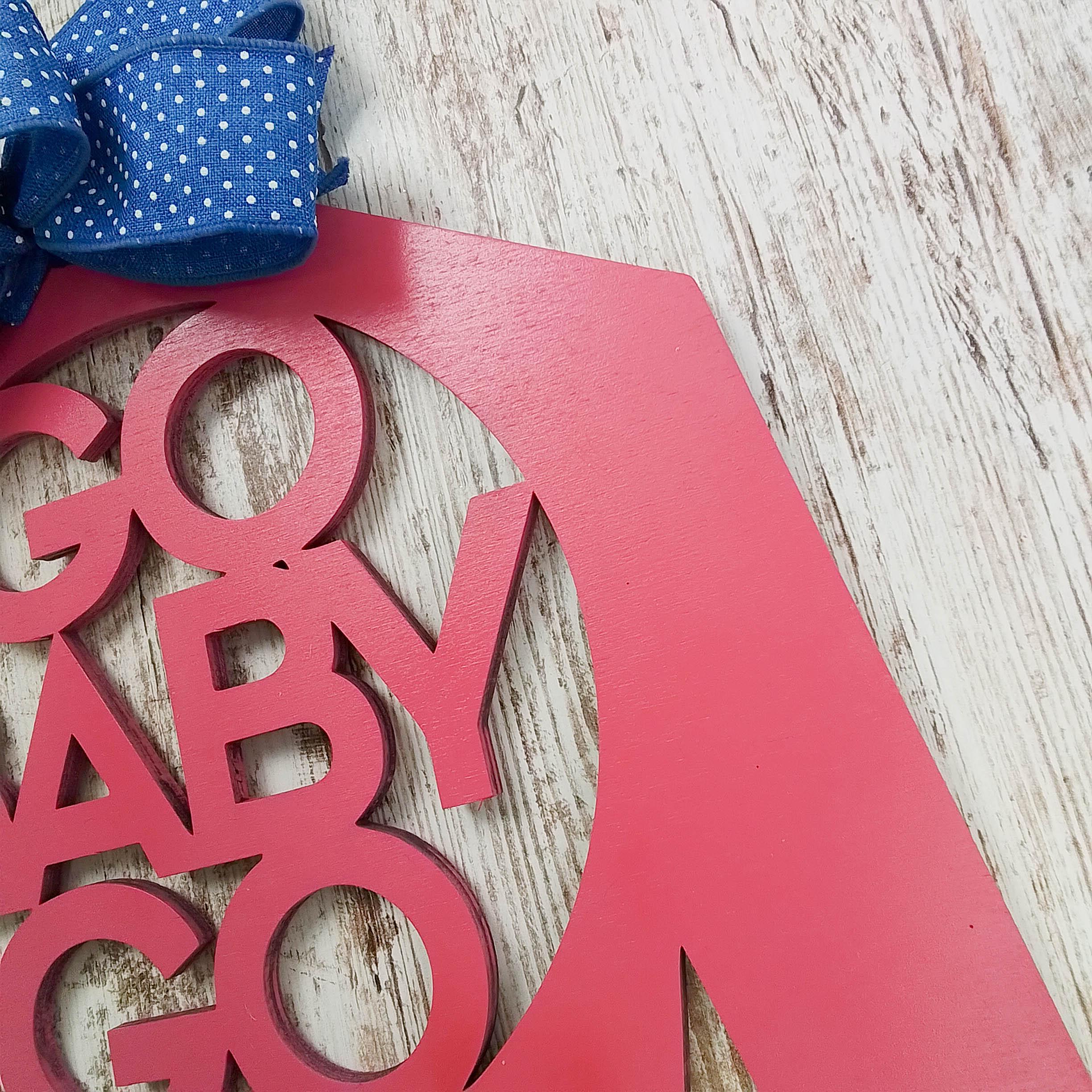 Derby Silk Door Hanger with Go Baby 2024 Go- Burlap Door Hanger