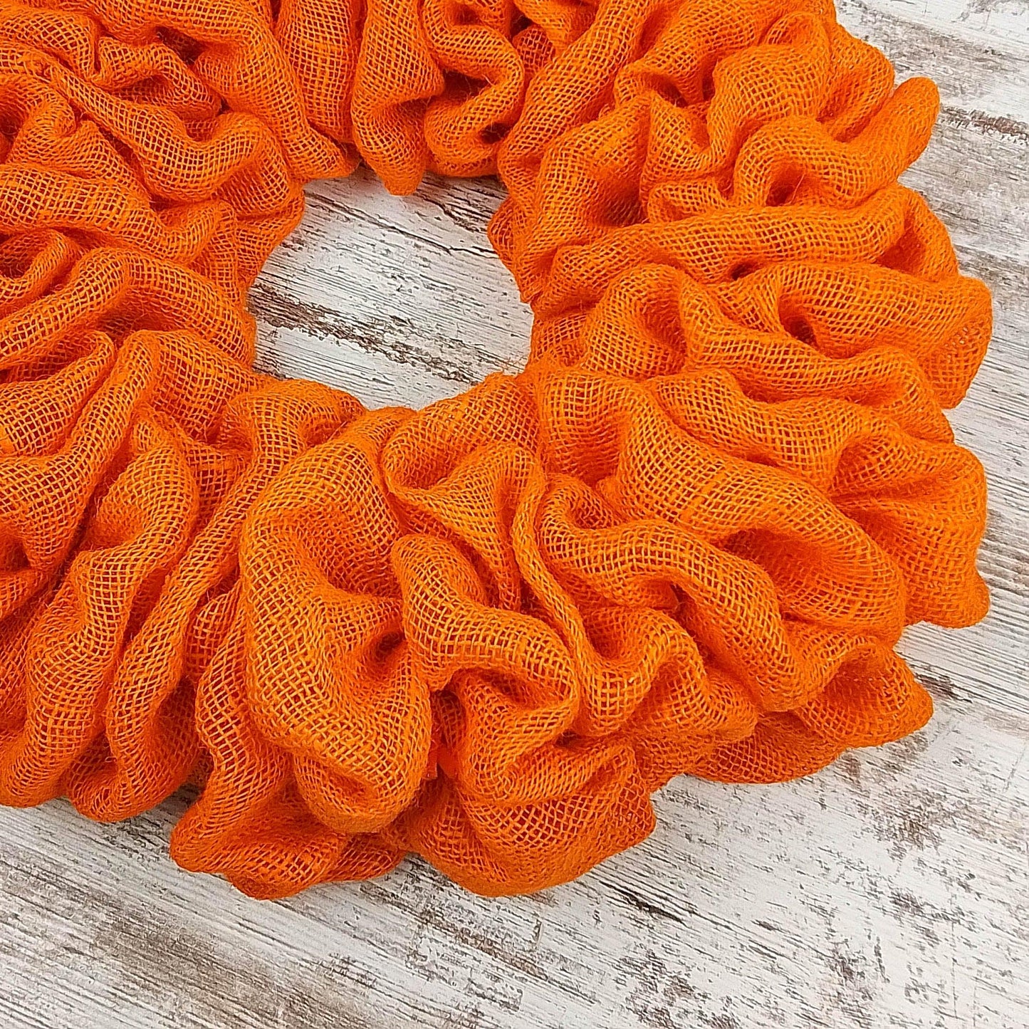 Orange Plain Burlap Wreath Already Made - Everyday Wreath to Decorate DIY - Add Bow, Ribbons on Your Own - Premade - Pink Door Wreaths