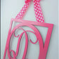 Customized Initial Door Hanger, Monogram Wreath for Front Door, Pick Your Colors, Match Your Decor, Birthday Present for Mom, Framed Wood Wreath (Custom (Polka Dot))