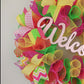 Welcome Summer Door Wreath | Pink Lime Green Yellow