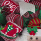 Santa Wreath | Christmas Mesh Outdoor Front Door Wreath; White Red Lime Green Black