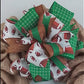 Football Wreath Bow, Sports Bow for Wreath Layered Handmade Lantern Bow