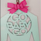 Derby Silk Door Hanger, Go Baby Go Jockey Silk, Customize your Colors