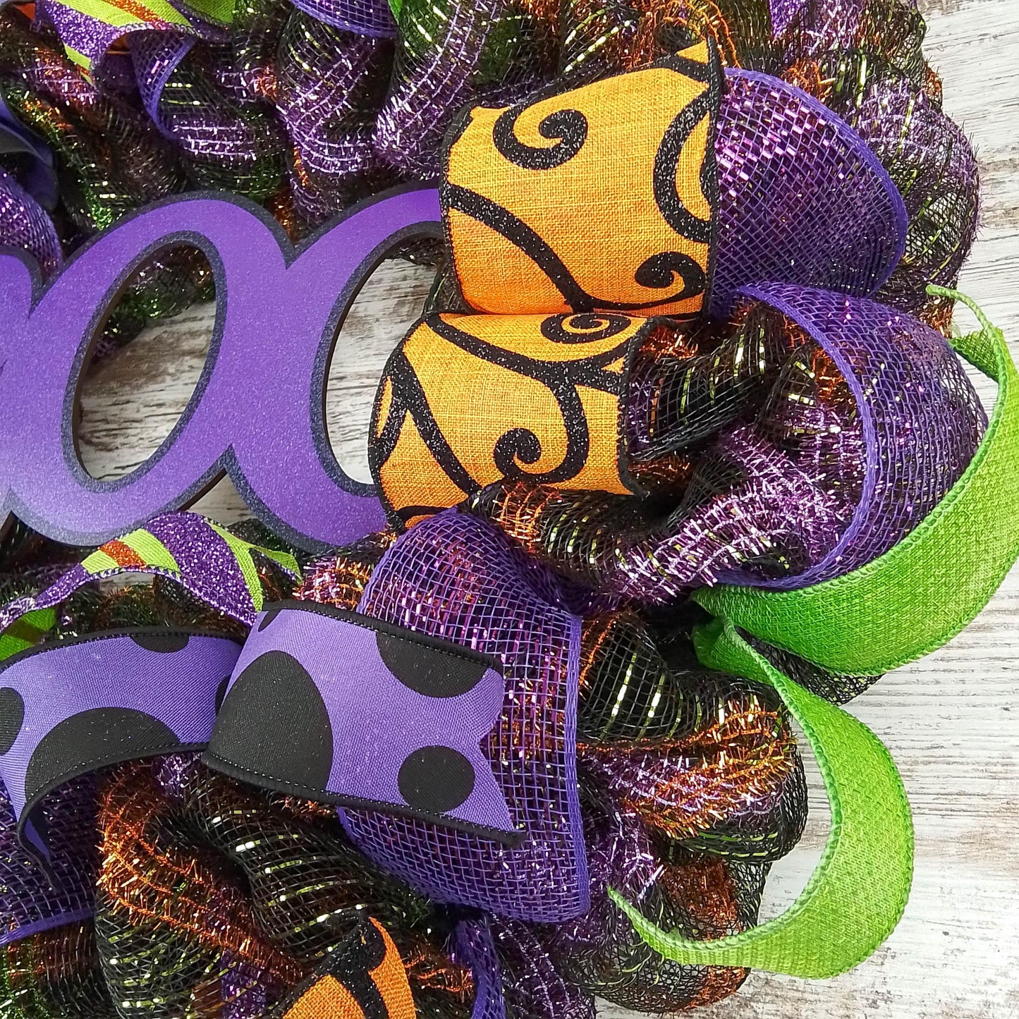 Purple Boo Halloween Door Wreaths | Orange Black Mesh Wreath - Pink Door Wreaths