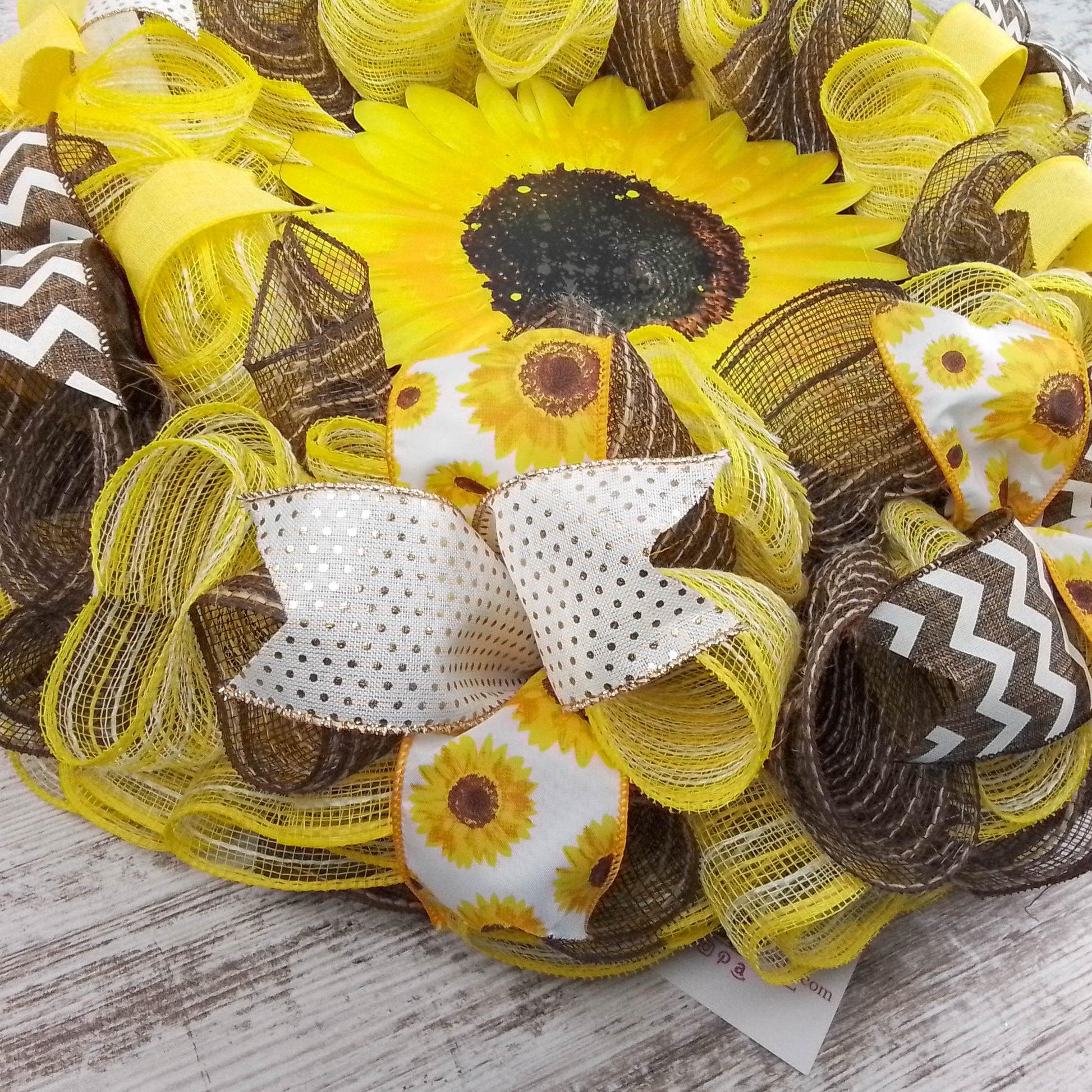 Sunflower Front Door Wreath - Burlap Sun Flower Decorations | Yellow Brown Jute - Pink Door Wreaths