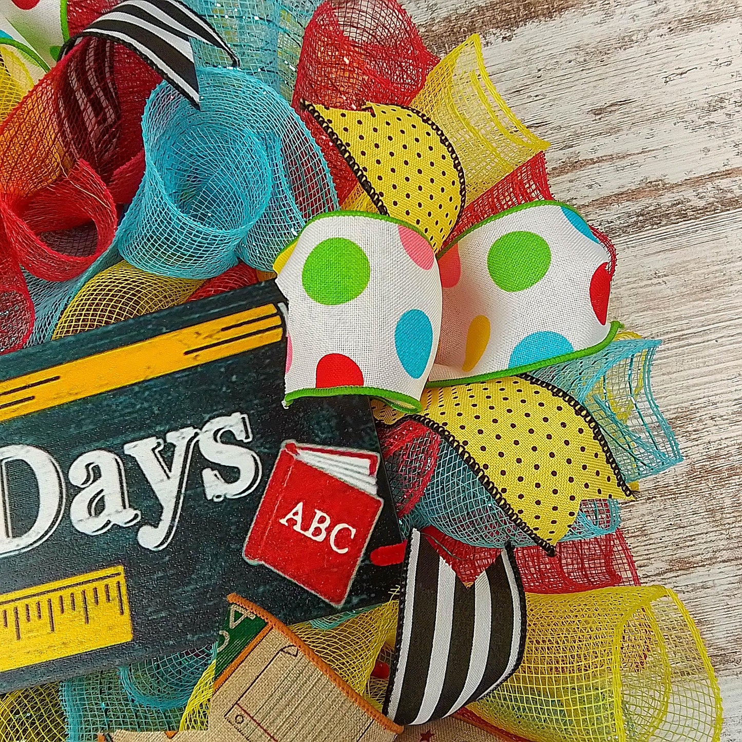 Teacher Classroom Gift | End of School Year Present | Red Yellow Blue Chalkboard - Pink Door Wreaths