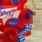 Fourth of July Wreath | USA Wreath | Welcome Mesh Door Wreath | Red White Blue Flag - Pink Door Wreaths